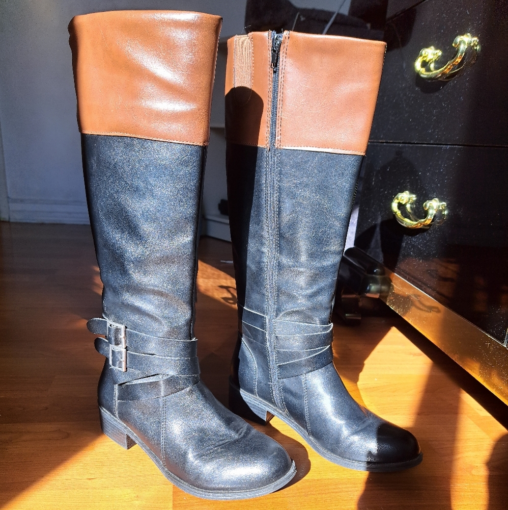 Arizona Black/Brown Riding Boots